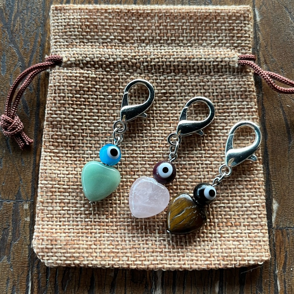 Crystal Pet Charms Aventurine Pet Charm Rose Quartz Pet Charm Evil Eye Pet Charm